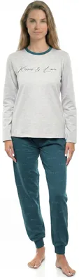 Produktbild von Kisses&Love Damen Winter-Pyjama aus Plüsch-Baumwolle KLP2