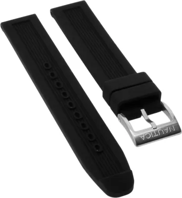 Produktbild von Nautica  Uhrenarmband 18mm Kunststoff schwarz gleichlaufend | A14654M