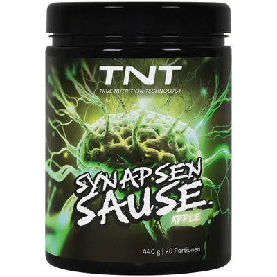 Produktbild von TNT Synapsensause - Apfel (440g) - Trainingsbooster mit 200mg Koffein und 200mg Koffein aus 2g Guarana - 8g L-Citrulline