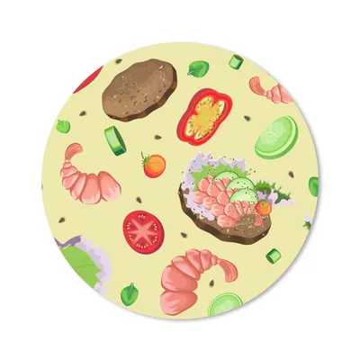 Produktbild von MuchoWow® Mauspad Mousepad Muster - Lebensmittel - Gemüse 30x30 cm - Mousepads - Maus Mat - Pad - Mausunterlage - Tischunterlage - Schreibtischmatten