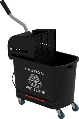 Image de Seau d'essuyage - Seau mobile avec presse - capacité 20 l - Noir
