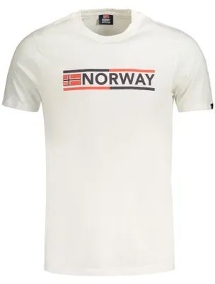 Produktbild von Weißes Herren Kurzarm T-Shirt mit Print-Design und Rundhalsausschnitt