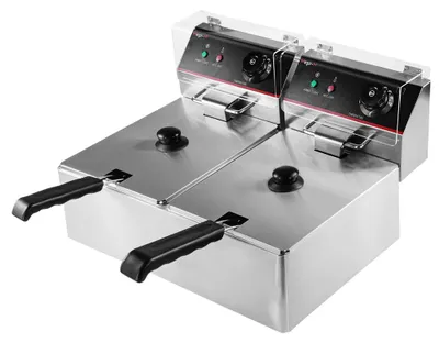 Zdjęcie produktu dla Frytkownica elektryczna Mega-M dwukomorowa gastronomiczna 2x6l 6000W 230V