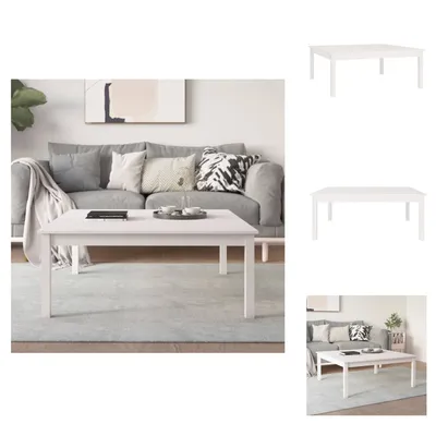 Zdjęcie produktu dla vidaXL Stolik kawowy biały 100x100x40 cm lite drewno sosnowe - Stoliki kawowe