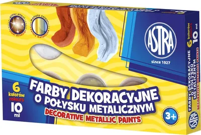Obrázok produktu pre Dekoratvne farby s metalickm leskom 6 farieb 10 ml Astra