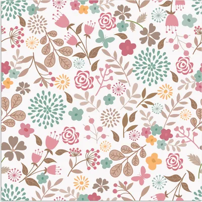 Produktbild von MuchoWow® Poster Blumen - Muster - Farben 100x100 cm - Babyzimmer