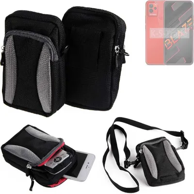 Produktbild von K-S-Trade Holster Schutz Hülle kompatibel mit Lava Blaze Handy Hülle Gürteltasche Umhängetasche mit Zusatzfach schwarz