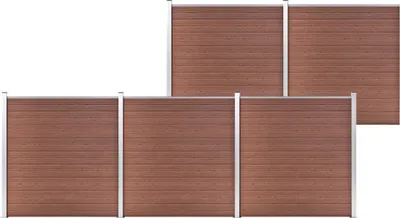 Image de Clôture de jardin WPC 872x186 cm Marron