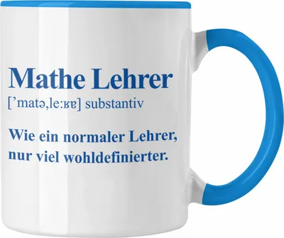 Produktbild von Trendation - Mathelehrer Tasse Mathematiker Tassen mit Spruch Lustig Kaffeetasse Geschenk Mathe Lehrer (Blau)