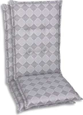 Produktbild von GO-DE Textil, Sesselauflage Mittellehner, 2er Set, Farbe: grau, Maße: 108 cm x 50 cm x 6 cm, Rueckenhoehe: 60 cm