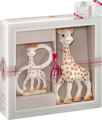 Image de Vulli Set cadeau Sophie la girafe + anneau de dentition bébé Aide à la dentition Jouet de dentition
