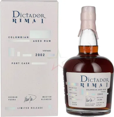 Immagine prodotto di Dictador RIMA 1 20 anni PORT CASK Annata 2002 44,00 %  0,70 lt.