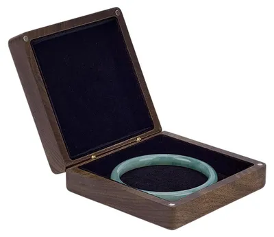 Produktbild von Schmuckkästchen aus Holz - Schmuckschatulle - Schmuckdose - Aufbewahrungsbox - Verstellbar - 10,2 x 10,3 x 3,8 cm - Weiches Innenfutter - Schmuckdose