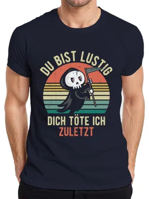Zdjęcie produktu dla Śmieszna koszulka męska Zabiję Ponurego Żniwiarza w Halloween, granatowy, XL