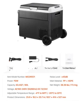 Obrázek produktu pro Autoladnička, přenosná elektrická chladnička, účinné chlazení, 60 l