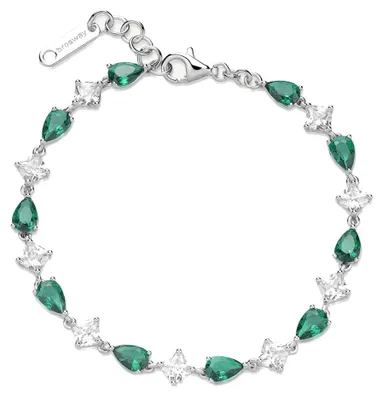 Immagine prodotto di Bracciale in argento iridescente con zirconi Fancy Life Green FLG111
