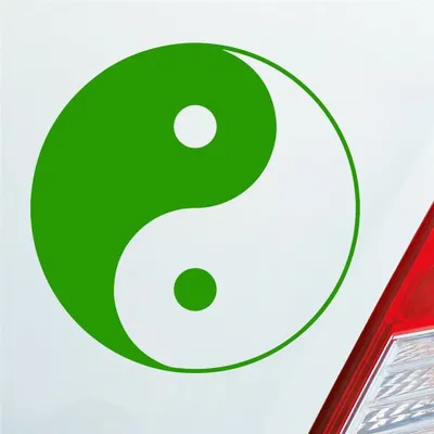Produktbild von Auto Aufkleber Yin und Yang Symbol KFZ 10x10 cm Hellgrün Sticker Heckscheibenaufkleber