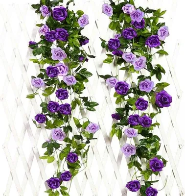 Productafbeelding van Famanu kunstrozen-slingers met 13 bloemkoppen - 240 cm