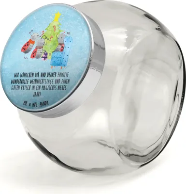 Produktbild von Mr. & Mrs. Panda Naschdose Weihnachten Smörle XL 2000ml - Eisblau - Geschenk, Pfefferminzstange, Tannennadeln, Kaffeedose, Bonboniere, Frischhaltedose, Teedose