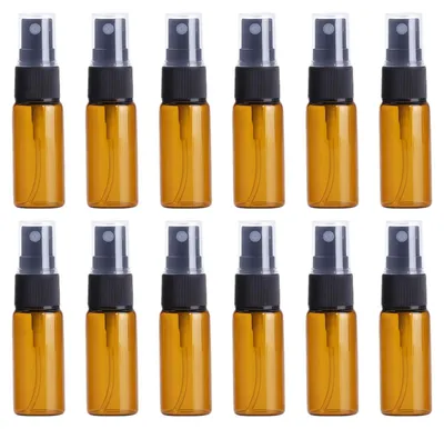 Imagen del producto de Botellas de vidrio para pulverizar, de 20 ml, paquete de 12 unidades, recargables, para aceites esenciales