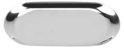 Serviertablett Edelstahl 23 cm silber rund