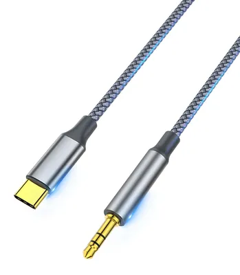 Productafbeelding van elzle USB-C naar AUX-kabel, 1,2 meter, USB-C naar 3,5 mm jack audio AUX-kabel