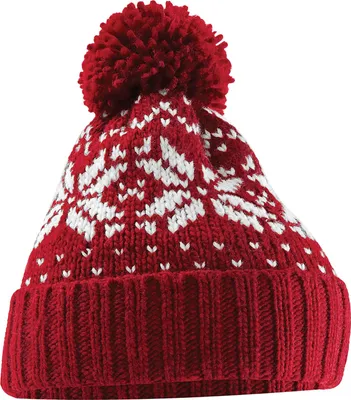 Image de Beechfield - Bonnet "Snowstar" pour homme/femme unie BC5269 (Taille unique) (Rouge/Blanc)