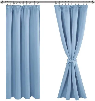 Produktbild von Verduisterungsgardinen mit Faltenband - Set aus 2 - geeignet für Wohnzimmer und Schlafzimmer - H 175 x B 140 cm