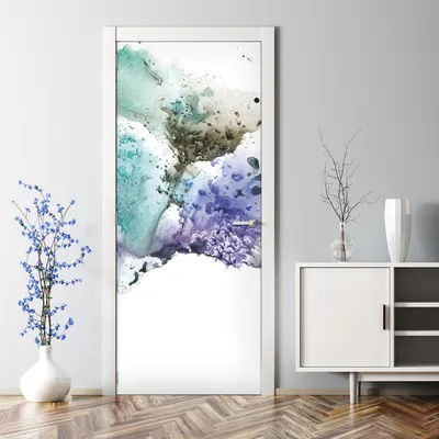 Produktbild von Dekorative Aufkleber selbstklebend Türaufkleber Türposter dekoration Bunte Tintenspritzer 77 x 200 cm