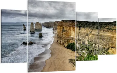 Produktbild von Bild auf Leinwand - Leinwandbild - Strand Ozean Landschaft - 160x90cm - Wand Bild - Wanddeko - Leinwanddruck - Bilder - Kunstdruck - Wanddekoration - Leinwand bilder - Wandkunst - DL160x90-0141