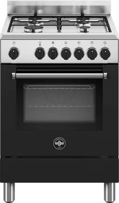 Immagine prodotto di Bertazzoni La Germania Americana AMN664ENEV/24 cucina Elettrico Gas Nero, Acciaio inox A