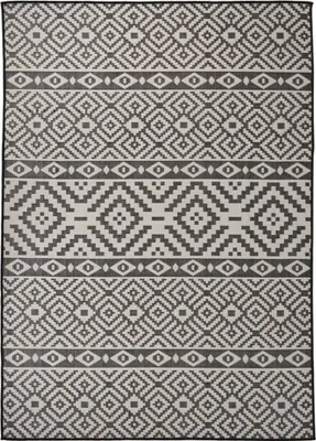 Produktbild von Outdoor-Teppich Flachgewebe 120x170 cm Schwarz Gestreift