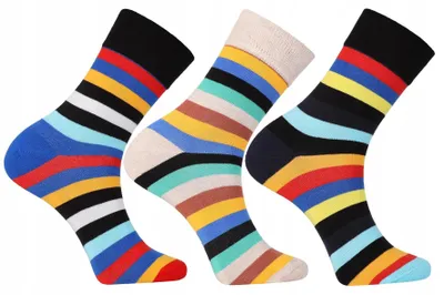 Produktbild von MORAJ Herren Socken Baumwolle Bunt Gestreift Lang 3-Paar