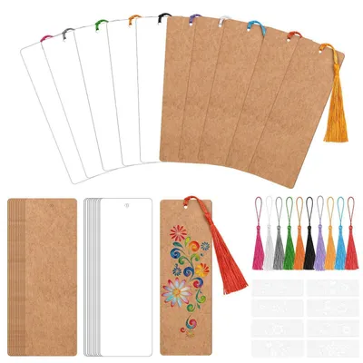 Immagine prodotto di Kit per creare segnalibri, composto da 30 segnalibri vuoti e 30 nastrini colorati