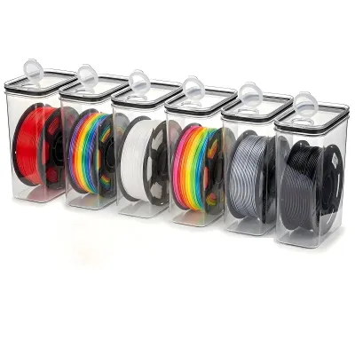 Produktbild von Filament Aufbewahrungsbox 6er Set 4 L luftdicht stapelbar, Trockenbox für 3D-Drucker Filament, transparent