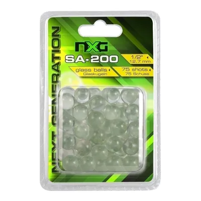 Image de NXG SA-200 Glas Balls Boules de verre en 12,7mm pcs.75 pour Zwillen Blanc