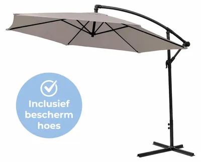 Productafbeelding van Parasol | Parasols | Zweefparasol | Kantelbaar | Met Ventilatie | Met Hoes | Taupe | 300 cm, AI-gegenereerde afbeelding