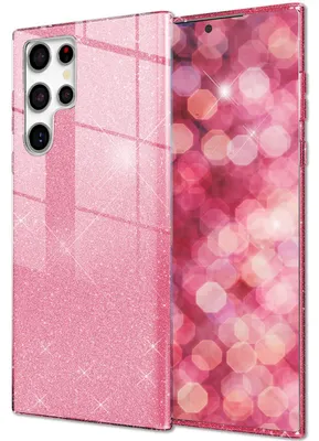 Image de Housse hybride NALIA à paillettes pour Samsung Galaxy S24 Ultra Housse, Housse de protection brillante à paillettes avec silicone renforcé Rose