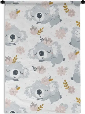 Produktbild von MuchoWow® Wandteppich Wandbehang Design - Blumen - Tiere 120x180 cm Tapisserie Dekoration Wandtuch - Schlafzimmer - Dekorationen für das Haus
