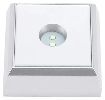LED-Lampfußhalter, 4 superhelle LEDs, Spiegelbasis, 5x5 cm, für Acryl & Glas