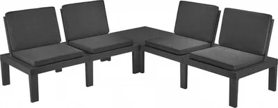 Immagine prodotto di Dmora set Salotto da Esterno Ermes Nero Antracite, 4 Posti Impermeabile, Idrorepellente, Lavabile  Italy