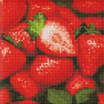 Produktbild von Diamant-Mosaik ohne Rahmen - Saftige Erdbeere