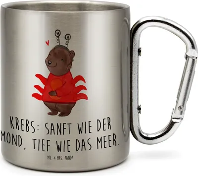 Produktbild von Mr. & Mrs. Panda Thermobecher Krebs Astrologie - Transparent - Geschenk, Teetasse, Tierkreiszeichen, Geburtstagsgeschenk, Isolierbecher, Sternzeichen, thermotasse