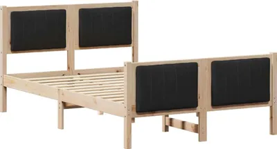 Produktbild von vidaXL Bettgestell Braun und Schwarz 120 x 200 cm Massivholz Kiefer