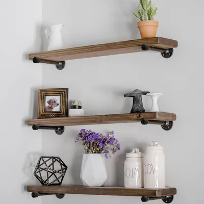 Produktbild von Skye Decor, Almıla- BoruRaf087EVL, Nussbaumfarbe,Schwarz, Wandregale, 8x60x14 cm, 100% Fichteholz