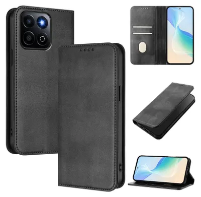 Immagine prodotto di Custodia per telefono cellulare per Honor 400 Smart, vintage in pelle RFID protezione carta titolare stand funzione magnetica flip cover nero