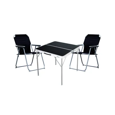 Produktbild von 3-teiliges Campingmöbel Set Alu L80xB80xH70cm schwarz