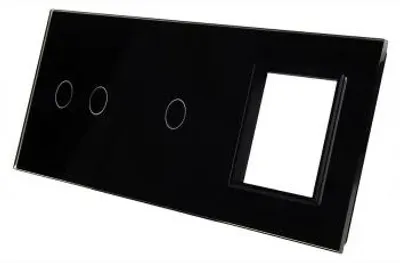 Produktbild von LIVOLO Glas Schalter & Steckdose Panel Schwarz 7021G