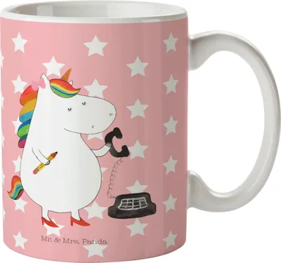 Produktbild von Mr. & Mrs. Panda Teetasse Einhorn Sekretärin - Rot Pastell - Geschenk, Tasse, Rechtsanwältin, Trinkbecher, Unicorn, Büro, Einhörner, Rechtsanwaltsgehilfin, Kaffeetasse