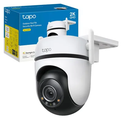 Produktbild von TP-Link Tapo C520WS – Überwachungskamera mit Pan- und Neigungsfunktion, Wi-Fi – 4 MP – Dome-Kamera – IP66-Schutz – MicroSD-Kartenslot (bis zu 512 GB)